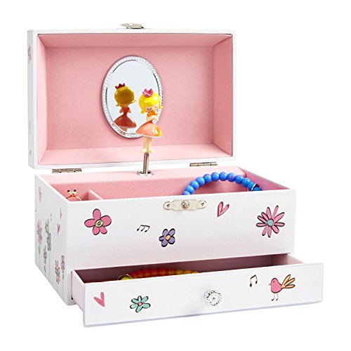 Product Cover Jewelkeeper Girl's Musical Jewelry Storage Box with Pullout Drawer, Birds and Flowers Design, Waltz of The Flowers Tune