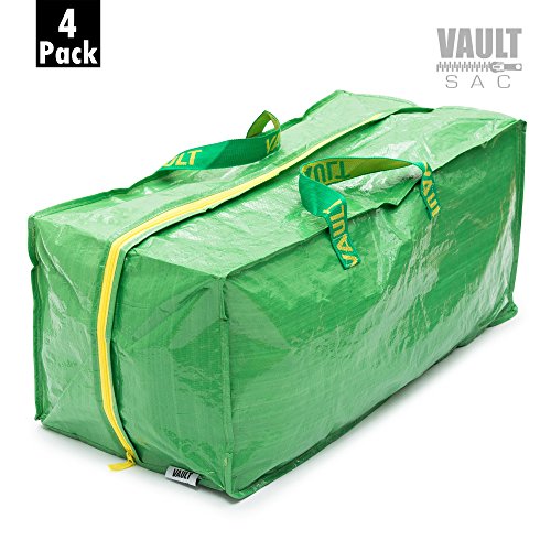 Product Cover Storage Bags - 4 PACK - Space Saver Bags | Garment, Clothes, Duvet Storage Bags | Plastic Bag Storage | Storage Bins | Storage Containers | Great Underbed Storage Bags | Handbag and Backpack (GREEN)