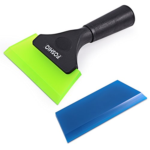 Product Cover FOSHIO Rubber Squeegee to Clean Car Glass,Window,Shower- 1 Extra Car Rubber Blade- Smooth for Car Window film,Glass Sticker, Wall Sticker Installation.