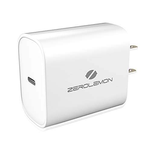 Product Cover USB C Wall Charger, ZeroLemon 18W Type C PD 3.0 Power Delivery Charger, Fast Charging for iPad Pro, iPhone 11 Pro Max/11 Pro, Galaxy Note 10 Plus/Note 10/9, Galaxy S10 Plus/S10, Pixel 4 XL/4 - White