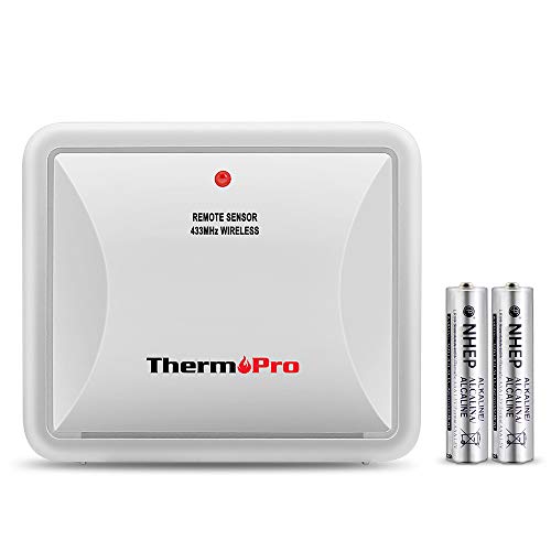 Product Cover ThermoPro TX-2 Fitting Rainproof Transmitter Additional Outdoor Sensor for ThermoPro TP60S/TP62/TP63/TP63A/TP65A/TP67A Series Indoor Outdoor Thermometer Humidity Monitor, Battery Included