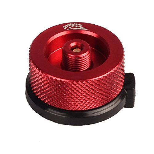 Product Cover Gas Converter,for Butane Canister to Screw Gas Cartridge/Lindal Type Valve Adapter (red)