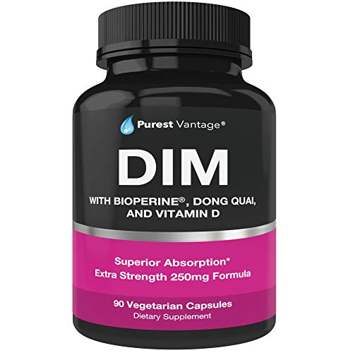 Product Cover Pure DIM Supplement 250mg Diindolylmethane Plus BioPerine and Dong Quai - Hormone Balance for Women and Men, Hot Flashes Menopause Relief, PCOS, Acne - Estrogen Blocker and Natural Aromatase Inhibitor