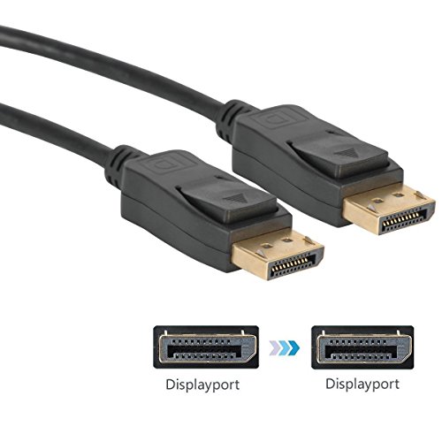 Product Cover Display Port Cable 10Ft, UVOOI DisplayPort to DisplayPort Cable DP to DP 10' Cable 4K [1440p@144Hz, 4K@60Hz] - Black,Gold Plated