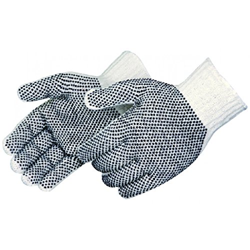 Product Cover Cotton Polyester Dotted Work Gloves, String Knit, PVC dots on two sides (Pack of 12 Pairs)