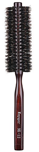 Product Cover Boar Bristle Round Brush, Hair Brush with Ergonomic Natural Wood Handle, 1.5 inch, for Hair Drying, Styling, Curling, Adding Hair Volume and Scalp Massage