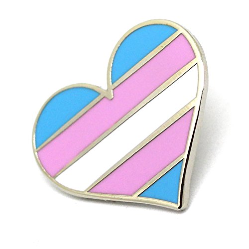 Product Cover Compoco Transgender Pride Pin Flag LGBTQ Trans Heart Flag Tras Lapel Pin