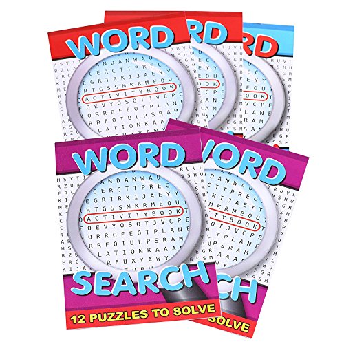 Product Cover Kicko Mini Word Search Activity Books - Pack of 12 - for Kids 6 Pages Each 5 X 7 Inches - 12 Puzzles to Solve - for Boys and Girls Party Favors, Bag Stuffers, Fun, Prize