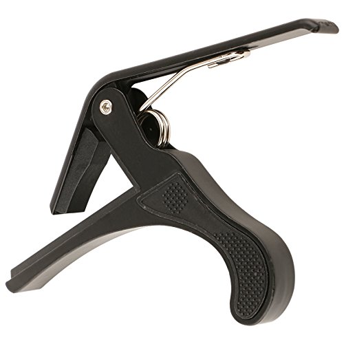 Product Cover Juarez JRZ250 One Handed Trigger Guitar Metal Capo Quick Change For Ukulele, Electric And Acoustic Guitars, Black