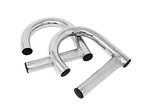 Product Cover Garage Fit All-Metal Resistance Band Handles (Set of 2) | Heavy Duty Industrial Grade Steel | Extra-Gripped Knurled Surface | Strongest Handles for Elastic Band Workouts (Chrome)