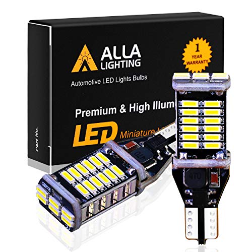 Product Cover Alla Lighting 912 921 LED Reverse Light Bulbs Extremely Super Bright 4014 30-SMD CANBUS 921 LED Bulbs RV T15 T10 906 W16W Back up, Cargo Lights Replacement, 6000K Xenon White