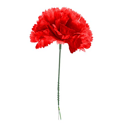 Product Cover Royal Imports 100 Red Silk Carnations, Artificial Fake Flower for Bouquets, Weddings, Cemetery, Crafts & Wreaths, 5