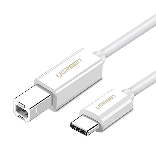 Product Cover UGREEN USB C Printer Cable, USB Type C to USB 2.0 Type B Printer Scanner Cable Cord High Speed for Brother, HP, Canon, Lexmark, Epson, Dell, Xerox, Samsung etc and Piano, DAC (3FT, White)