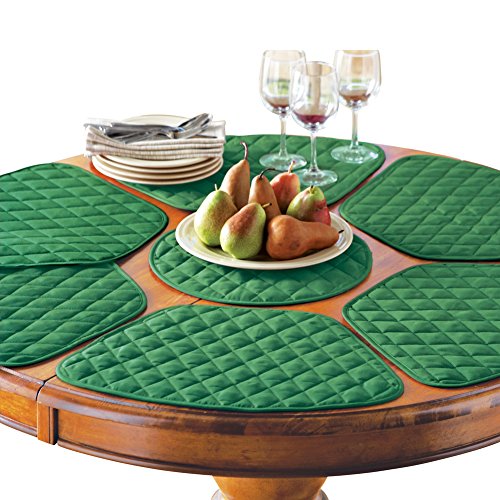 Product Cover Collections Etc Kitchen Table Placemat and Centerpiece Set - 7 Pc, Holiday Green