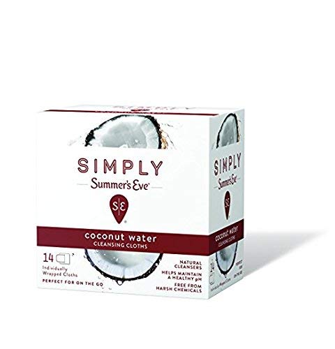 Product Cover Simply Summer's Eve Cleansing Cloths, Coconut Water, 14 Cloths (Pack of 2)