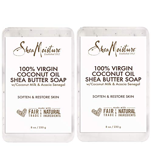 Product Cover Shea Moisture 100% Virgin Coconut Oil Shea Butter Soap, 8 Ounce (Pack of 2)
