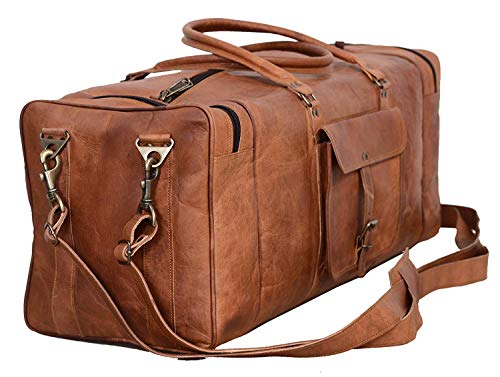 Product Cover KPL 30 Inch Large Leather Duffel Travel Duffle Gym Sports Overnight Weekender Bag (Single Pocket)
