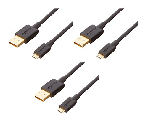 Product Cover AmazonBasics USB 2.0 A-Male to Micro B Charger Cable (3 Pack), 3 feet, Black