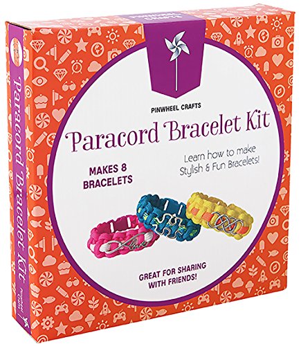 Product Cover Paracord Charm Bracelet Making Set: Pinwheel Crafts DIY Bracelets Kit for Girls, Teens & Children - Make Your Own Personalized Friendship & Fashion Jewelry for Birthdays, Parties, Camps & Art Projects