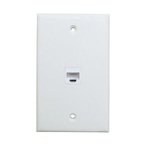 Product Cover 1 Port Ethernet Wall Plate - ESYLink Cat6 Ethernet Cable Wall Plate Female to Female - White