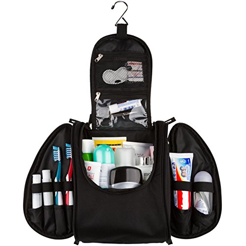 Product Cover 42 Travel Hanging Toiletry Bag - Large Kit Organizer for Men & Women - Spacious & Compact, 17 Compartments for all you need - Strong Zippers, Sturdy Hook, Water Resistant