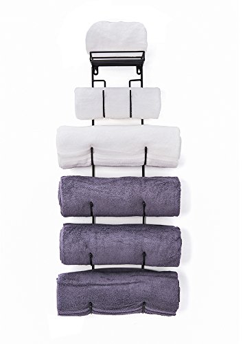 Product Cover SODUKU Wall Mount Metal Wine/Towel Rack with Top Shelf