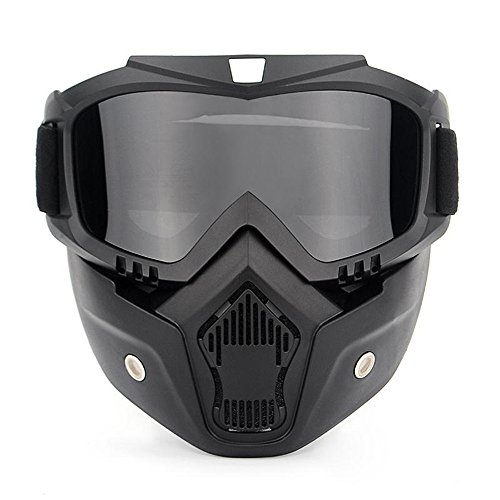 Product Cover Ubelly Motorcycle Goggles with Detachable Face Mask,Adjustable Non-Slip Strap Vintage Helmet Motocross Goggles Mask,UV Protection Windproof Riding Goggles