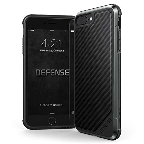 Product Cover X-Doria Defense Lux Series Carbon Fiber Military Grade Drop Tested Anodized Aluminim, TPU, and Polycarbonate Case for Apple iPhone 8 Plus/7Plus (Black)