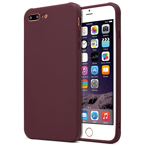 Product Cover MUNDULEA Matte Compatible iPhone 7 Plus/iPhone 8 Plus case,Shockproof TPU Protective Cover Compatible iPhone 7 Plus/8 Plus 5.5 inch (Wine red)