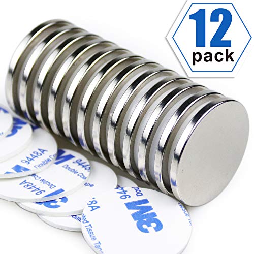 Product Cover Super Strong Neodymium Disc Magnets, Powerful N52 Rare Earth Magnets - 1.26 inch x 1/8 inch, Pack of 12