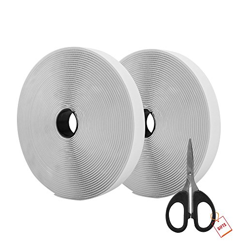 Product Cover AIEX 39.37 Feet/12m Hook And Loop Self Adhesive Tape Roll With Gift Scissors (White)