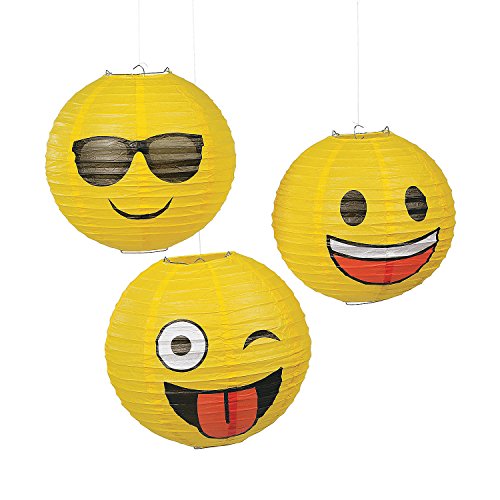 Product Cover Fun Express Emoji Hanging Party Lanterns - 3 Pieces