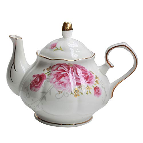 Product Cover Jomop Pottery Teapot Cool Gift For Tea Lovers Handmade Ceramic Teapot (Pink)