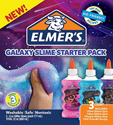 Product Cover Elmer's Glue Deluxe Slime Starter Kit, Clear School Glue & Glitter Glue Pens, 3 Count