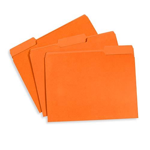 Product Cover File Folder, 1/3 Cut Tab, Letter Size, Orange, Great for Organizing and Easy File Storage, 100 Per Box
