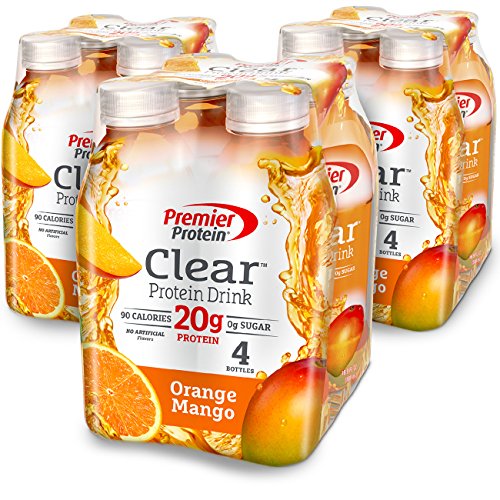 Product Cover Premier Protein Clear Protein Drink Bottle, Orange Mango, 16.9 Fluid Ounce, Pack of 12