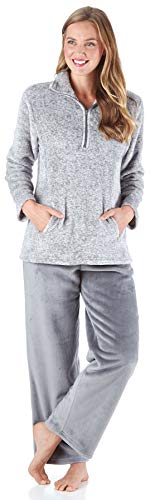 Product Cover Sleepyheads Women's 1/4 Zip Fleece Pullover with Pocket 2-Piece Loungewear PJs