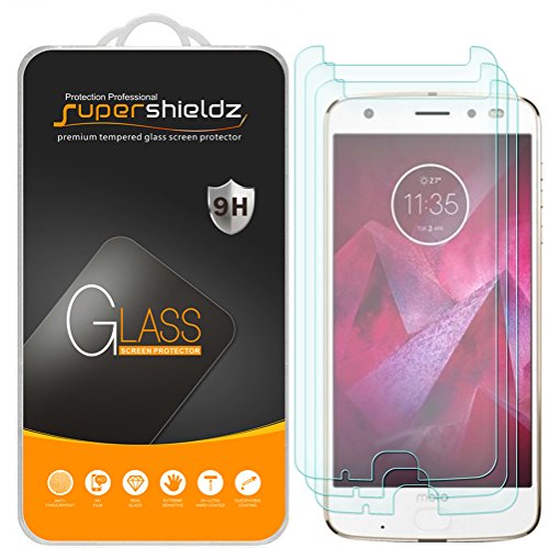 Product Cover Supershieldz (3 Pack) for Motorola (Moto Z2 Force) Edition, and Moto Z Force Edition (2nd Gen) Tempered Glass Screen Protector, Anti Scratch, Bubble Free