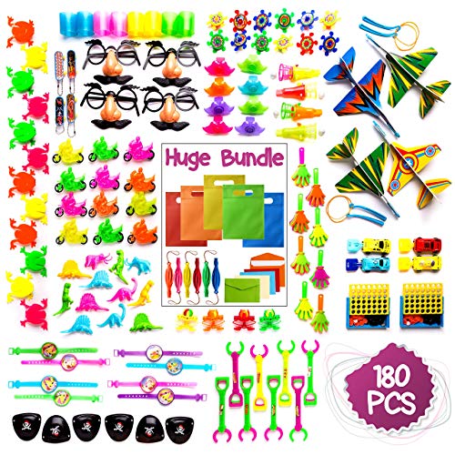 Product Cover Imagine's 180PCS Carnival Prizes & Party Bags BUNDLE: Party Favors Assortment Plus Punch Balloons