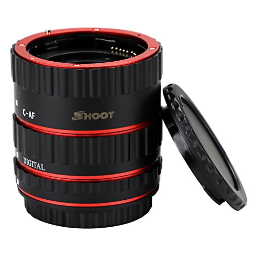Product Cover SHOOT Aluminum AF Auto Focus Macro Extension Tube Set for Canon EOS EF EF-S Lens DSLR Cameras 1100D 700D 650D 600D 550D 500D 450D 400D 350D 300D 100D 70D