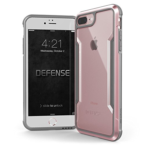 Product Cover iPhone 8 Plus & iPhone 7 Plus Case, X-Doria Defense Shield Series - Military Grade Drop Tested, Anodized Aluminum, TPU, and Polycarbonate Protective Case for Apple iPhone 8 Plus & 7 Plus (Rose Gold)