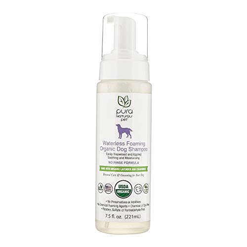 Product Cover Pura Naturals Pet - Waterless Foaming Organic Dog Shampoo, Natural Cleanser, No Harsh Ingredients, Eco-Friendly (7.5 Ounce)