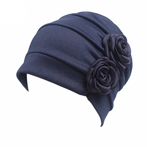 Product Cover HONENNA Ruffle Chemo Turban Headband Scarf Beanie Cap Hat for Cancer Patient