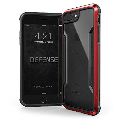Product Cover iPhone 8 Plus & iPhone 7 Plus Case, X-Doria Defense Shield - Military Grade Drop Tested, Anodized Aluminum, TPU, and Polycarbonate Protective Case for Apple iPhone 8 Plus & 7 Plus (Red)