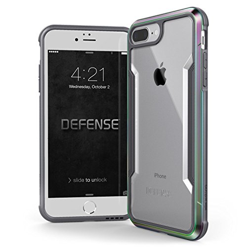Product Cover iPhone 8 Plus & iPhone 7 Plus Case, X-Doria Defense Shield Series - Military Grade Drop Tested, Anodized Aluminum, TPU, and Polycarbonate Protective Case for Apple iPhone 8 Plus & 7 Plus (Iridescent)