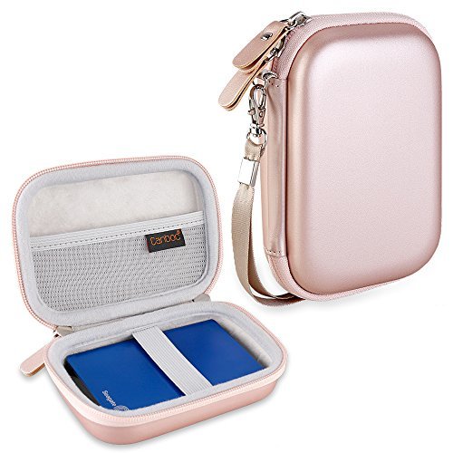 Product Cover Canboc EVA Shockproof Carrying Case for WD My Passport, WD Elements / Seagate Expansion, Seagate Backup Plus Slim 1TB 2TB 3TB 4TB USB 3.0 Portable External Hard Drive Storage Pouch Box Bag, Rose Gold