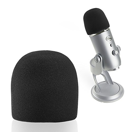 Product Cover SUNMON Microphone Foam Windscreen Cover, Perfect Mic Pop Filter Mask Shield for Blue Yeti, Yeti Pro, MXL, Audio Technica Microphones and USB Mics (Black)