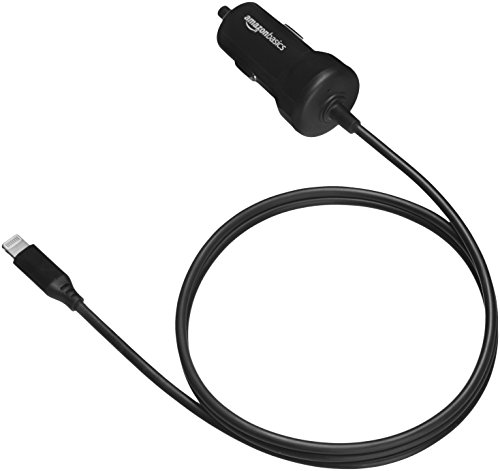 Product Cover AmazonBasics Straight Cable Lightning Car Charger, 5V 12W, 3 Foot, Black