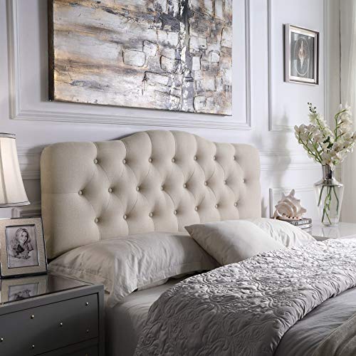 Product Cover Rosevera Givanna Upholstered Panel Headboard, Twin, Beige