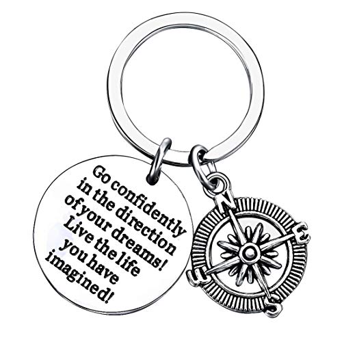 Product Cover lauhonmin Compass Key Chain Go Confidently in The Direction of Your Dreams Live The Life You Have Imagined (Compass)